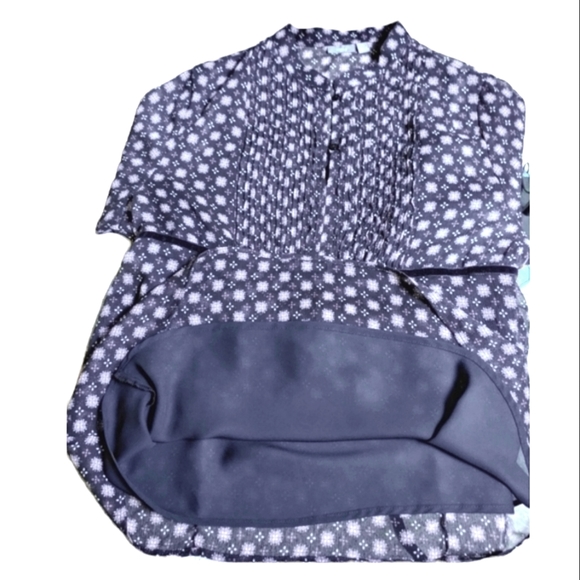 Vintage Sheer Blouse with Cami Pretty Floral Pattern Long Sleeves - Picture 4 of 11